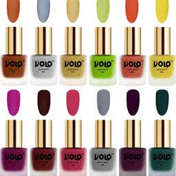 VOLO Set Of 12 Velvet Matte Nail Polish - 8 ml Each - Magenta - Light Wine - Dark Green-39