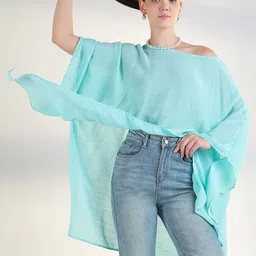 SHOWOFF Women Kimono Sleeves Cotton Longline Kaftan Top-picture-21