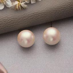DN Creation Gold-Plated Pearls Spherical Shaped Studs-47