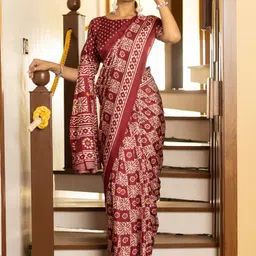 KALINI Ethnic Motifs Block Print Saree image 5