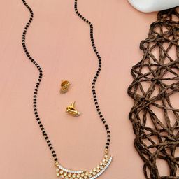 ABDESIGNS Gold-Plated Artificial Stones and Beads Studded Mangalsutra-image-45