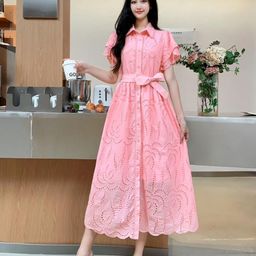 Alamode By Akanksha Light Pink Ginny Cotton Dress-image-50