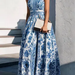 bebe Women Floral Printed A-Line Maxi Dress-picture-1