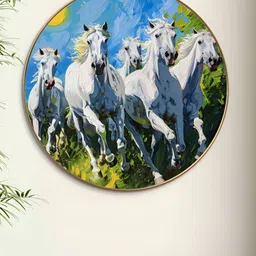 Myntra Elegant Homes White & Blue 1 Piece Wood Birds and Animals Wall Paintings-image-63