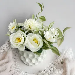 Art Street White Textured Ceramic Flower Vases-image-75