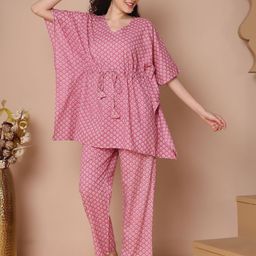 TAG 7 Women Floral Print Pure Cotton Night suit-image-94