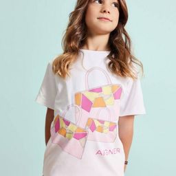 AIGNER Girls Graphic Printed Round Neck Relaxed Fit Cotton T-shirt-image-16