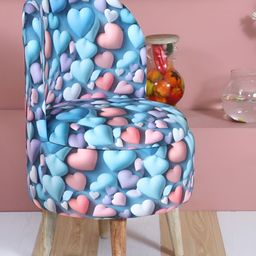 Shadowkart Blue & Pink Printed Wooden Ottoman-image-50