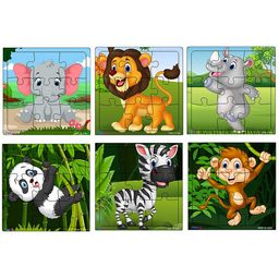 Fiddlys Wooden Jigsaw Puzzles Pack of 6 - 9 Pieces Each-11