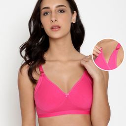 Bella Mama Anti Bacterial Nursing Seamfree T-Shirt Bra - Pink-picture-10