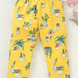 Ollypop Full Length Legging Floral Print - Yellow-image-52