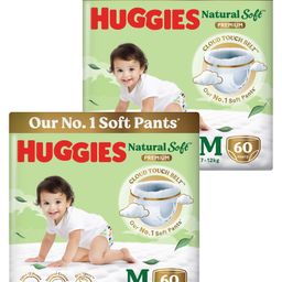 Huggies Natural Soft Premium Baby Diaper Pants, Medium Size (7-12 Kgs) 60 Pieces (Pack of 2)-picture-20