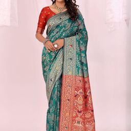 Moda Rapido Woven Design Zari Silk Cotton Kanjeevaram Saree-image-34