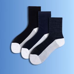 Soxytoes Unisex Pack Of 3 Colourblocked Pure Cotton Calf-Length Socks-image-27