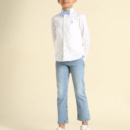 U.S. Polo Assn. Kids Boys Solid Spread Collar Cotton Casual Shirt-picture-28