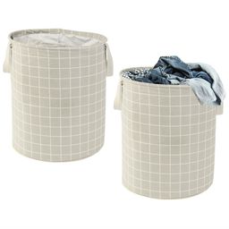 Kuber Industries Grey 2 Pieces Printed Cotton Laundry Bag-98