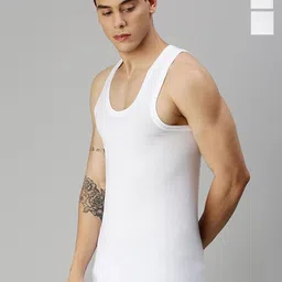 CAVENDERS Pack Of 3 Pure Cotton Scoop Neck Gym Vest C6=-SWIFT----==3- ---85-image-48