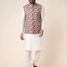 W & G Men Embroidered Regular Kurta with Churidar-picture-30