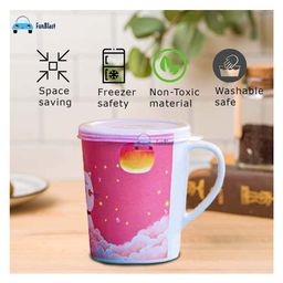 FunBlast Cartoon Print Milk Mug for Kids with Handle and Lid  1 Pc Random Design & Color image 2