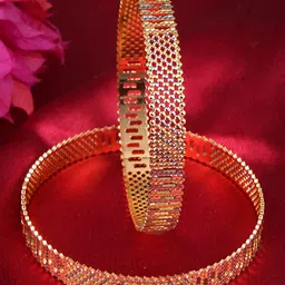 Adwitiya Collection Set Of 2 24CT Gold-Plated Handcrafted Bangles-picture-6