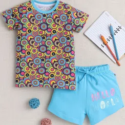 BUMZEE Girls Printed T-shirt with Shorts-image-76