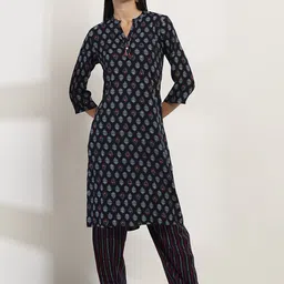 Rangriti Women Floral Printed Regular Kurta with Palazzos-image-14