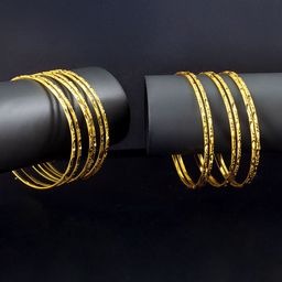 PRIVIU Set Of 12 Gold-Plated Minimal Bangles-image-89