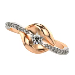 VALANOVA Women Rose Gold Plated Sterling Silver 18 Kt Lab Grown Diamond Ring-image-59