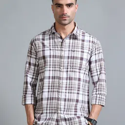 RIGS AND RAGS Men Classic Fit Tartan Checked Spread Collar Cotton Casual Shirt-picture-31