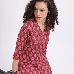 Anouk Rustic Ethnic Motifs Printed V-Neck Kurti-picture-25