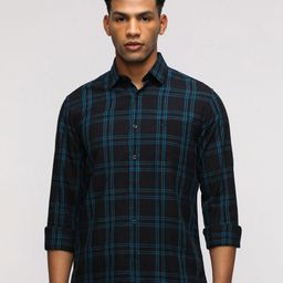 Crocodile Men Comfort Spread Collar Tartan Checked Cotton Casual Shirt-image-31