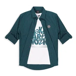 CHARCHIT Boys Comfort Opaque Striped Casual Shirt-image-20