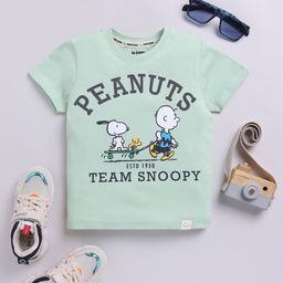 Happy Faces Boys Peanuts Printed Pure Cotton T-shirt-image-93