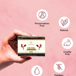 Vagads Set Of 3 Khadi India Rose Petals Soaps - 375 g Each image 3