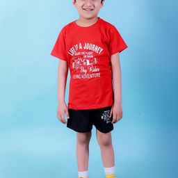 CHANDRIKA Kids-Boys Red Clothing Set-image-110