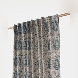 Fabindia Blue & Beige Floral Room Darkening Window Curtain-image-38