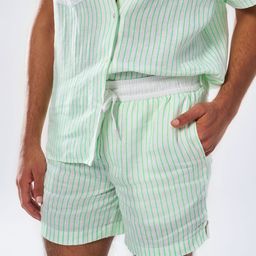 Terra Luna Men Striped Slim Fit Linen Technology Shorts-image-88