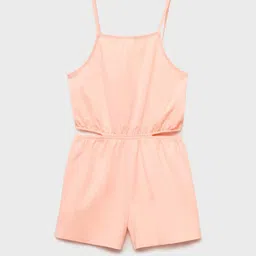 Mango Kids Girls Pleated Pure Cotton Playsuit with Cut-out Detail-image-37