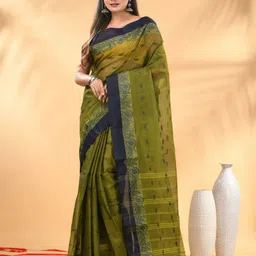 Charukriti Woven Design Zari Pure Cotton Taant Saree-picture-55