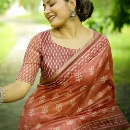 Pandadi Saree Ethnic Motifs Block Print Sarees image 3