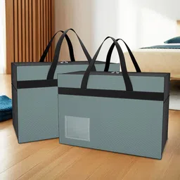 Kuber Industries Grey Set of 2 Water Resistant Multi-Utility Organisers-35