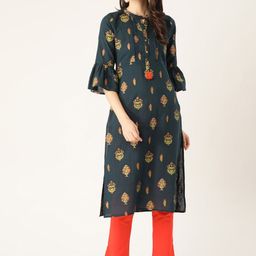 Anouk Women Ethnic Motifs Printed Regular Kurta with Trousers-image-90