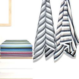 Myntra Elegant Homes White & Grey 5 Pieces Striped Lightweight Cotton 150 GSM Bath Towels-27