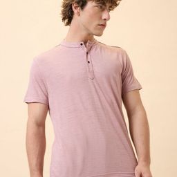 Status Quo Men Solid Henley Neck T-shirt-picture-15