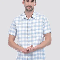 Numero Uno Men Spread Collar Gingham Checks Printed Cotton Casual Shirt-image-81