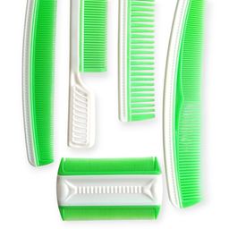 ARPANA BRIGHT Set of 5 Green and White Styling and Detangling Combs-25