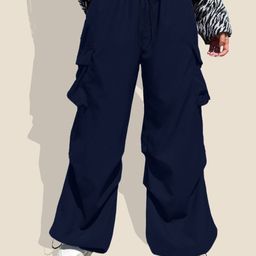 CORSICA Women Relaxed Loose Fit High-Rise Cargos Trousers-image-34