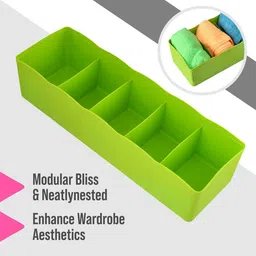 Kuber Industries Green & Pink 3 Pieces Regular Drawer Organisers image 4