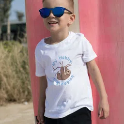 Pranava Boys Printed Organic Cotton Raw Edge T-shirt-image-59