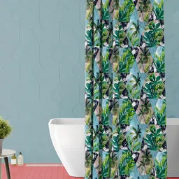 ArtzFolio Green & Blue Geometric Printed Waterproof Shower Curtain-image-88